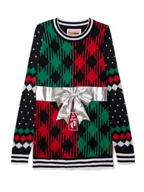 Tipsy Elves Best Gift Ever Maternity Bow Christmas Sweater XL